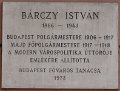 Budapest V. ker Barczy Istvan u. - emlektabla